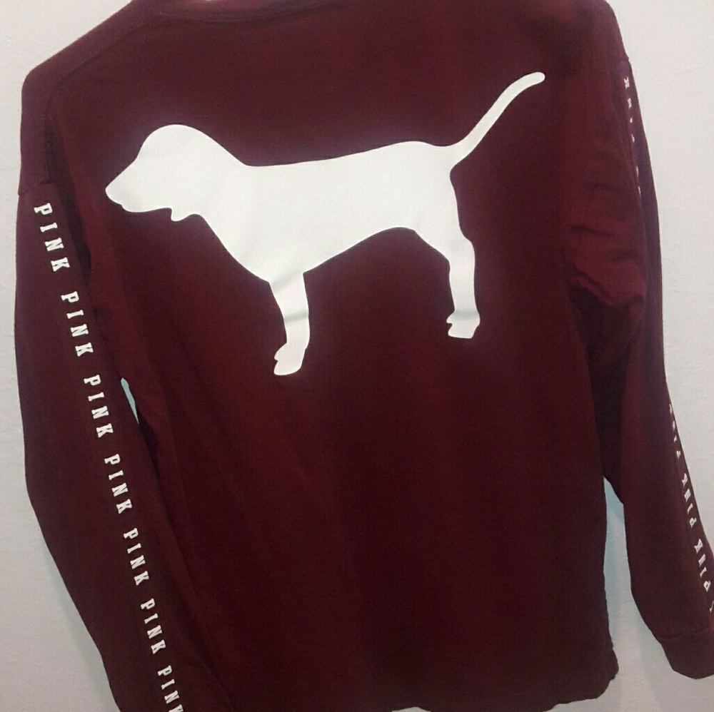VS PINK long sleeve maroon shirt